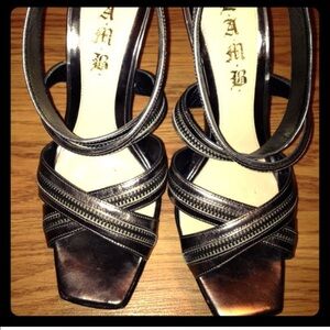 L.A.M.B. Zipper heels